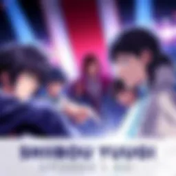 A thrilling scene from Episode 5 of Shibou Yuugi showing characters in a tense moment during a death game.