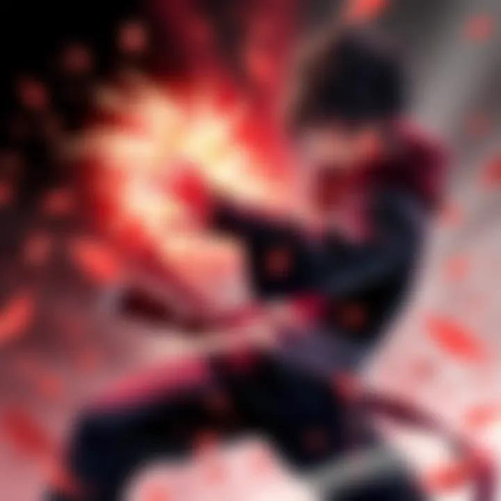Shin showcases his Sharingan, anticipating opponent's moves while in a dynamic fighting stance