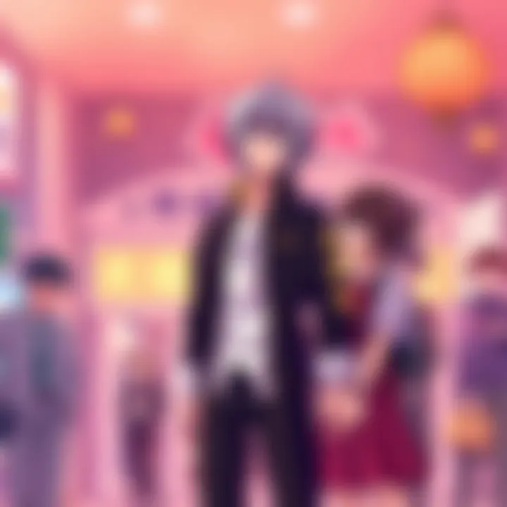 Shinigami stands in a goofy pose, leaving Enma looking puzzled and confused, with laughter from onlookers in the background.