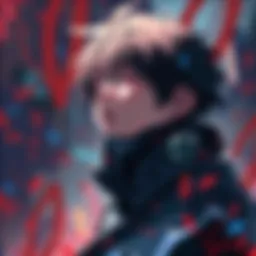 Art of Shinji showing a moment of emotional turmoil and resilience.