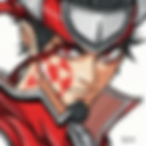 Close-up of a Shinobi character's sketch showing a strange pattern on the top cover, sparking speculation about transformation powers.