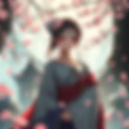 Shiori Novella in a serene setting Shiori Novella stands gracefully in a peaceful environment, symbolizing her influence as Advent's mother.