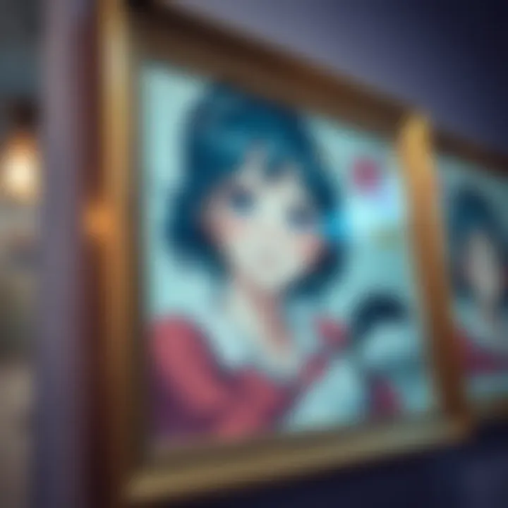 Shiori's Frame A close-up of a framed artwork of Shiori, showcasing vibrant colors and intricate details, with a soft focus on the background.