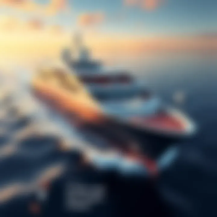 A modern ship designed by the IMO sailing in vibrant waters