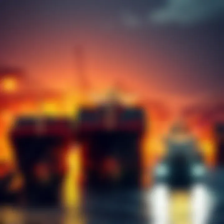 Multiple cargo ships docked and in transit, illustrating a surge in shipping activity