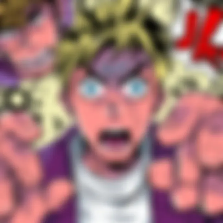 Shock in Manga Panel A manga panel shows a character with a shocked expression, surrounded by intense emotions and dramatic visuals.