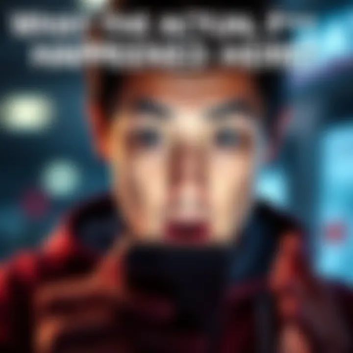 A person with a surprised expression staring at a blank news feed on their phone, symbolizing shock at missing content.