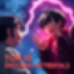 Shocking Anime Betrayals A scene showing a character dramatically revealing their betrayal to a shocked friend, with intense expressions and emotional atmosphere.