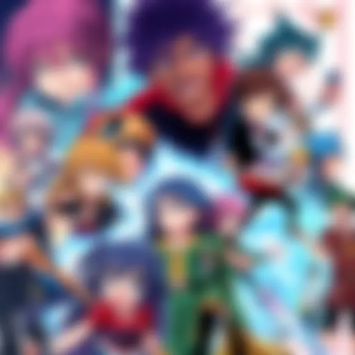 Shonen and Isekai Anime Collage A colorful collage of popular Shonen and Isekai anime characters in action poses, representing various series.