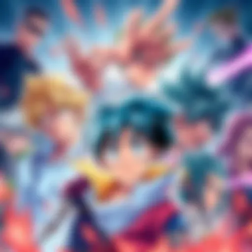 A collage of popular shonen protagonists showcasing their unique traits and personalities.