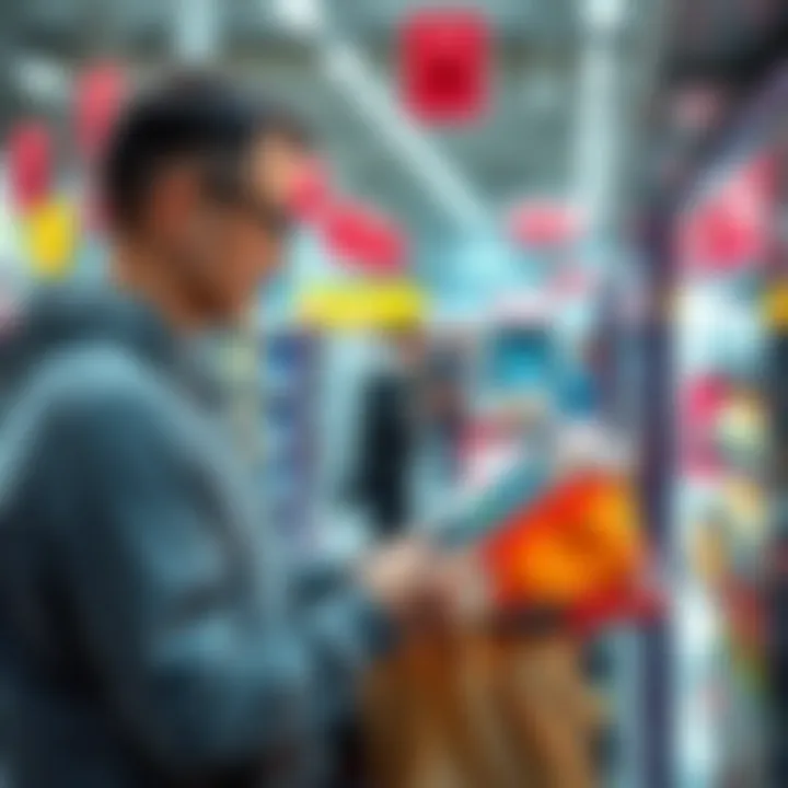 A shopper comparing prices on various products, ensuring they get the best deal for their money.