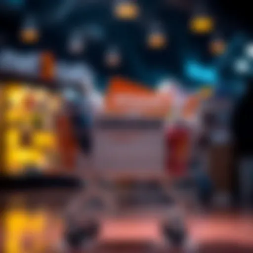 A shopping cart filled with various items featuring the Amazon logo, indicating pre-order options