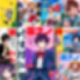 A collection of colorful short manga covers featuring various characters and vibrant art styles.