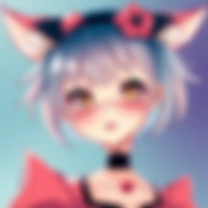 Artistic Representation of Short Twintails A colorful illustration showcasing a character with short twintails, emphasizing playful elegance and style.