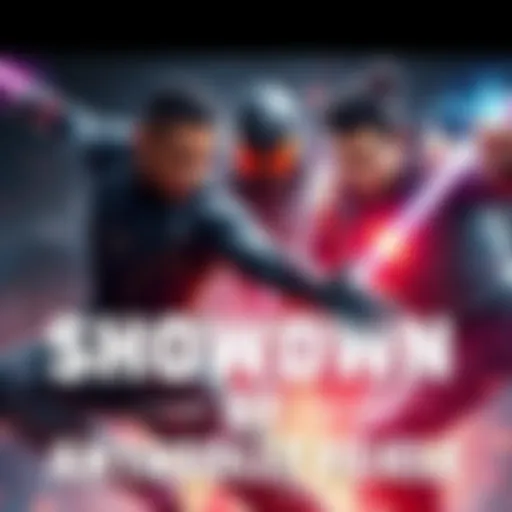 A digital artwork featuring Erik Killmonger, Homelander, and Xu Wenwu in an intense battle scene, highlighting their unique powers and styles.
