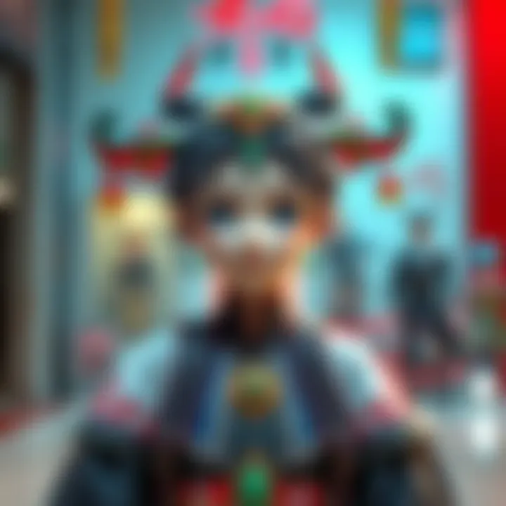 A close-up view of the Shun Andromeda Doll showcasing its unique features and colorful design