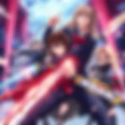 Shuumatsu no Valkyrie Action Scene Characters from Shuumatsu no Valkyrie in a dynamic battle pose, showcasing their fierce expressions and weapons during an intense moment in the story