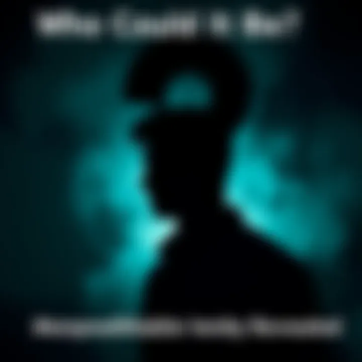 A dark silhouette of a person with a large question mark above their head, symbolizing uncertainty about identity.