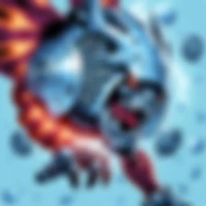 A detailed illustration of Silver Chariot from early manga, showcasing its striking and frightening features that captivated readers.