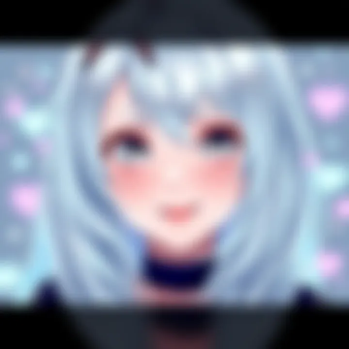 A charming silver-haired anime girl with sparkling eyes and a playful smile, surrounded by soft pastel colors, showcasing her appeal.