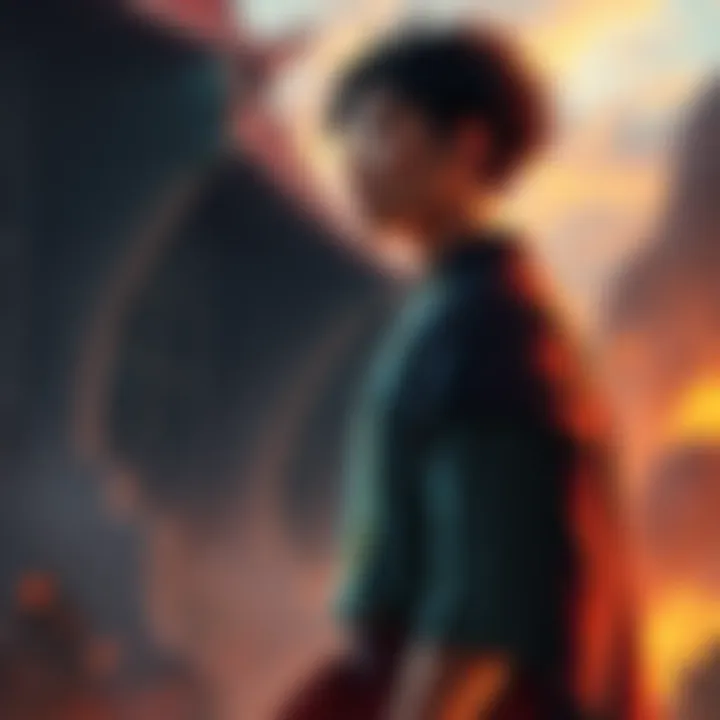 Simon stands confidently, gazing into the distance, symbolizing his potential to change the fate of Dai Gunzan and Kamina.