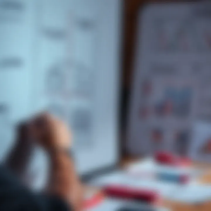 A person writing on a whiteboard, breaking down complex concepts into simple terms, with diagrams and notes around.