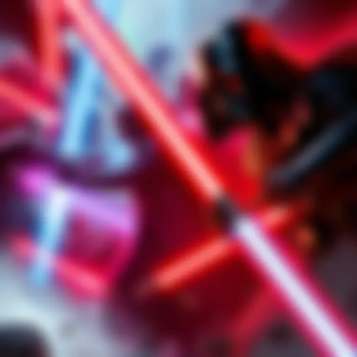 A fierce battle scene between the Sith Empire and the Viltrumites, showcasing Palpatine and Vader on one side, and Viltrumite warriors on the other, with lightsabers clashing and energy powers display...