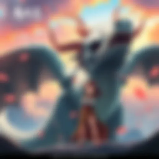 A fantasy scene depicting a young girl with dragon features standing confidently beside a large skull dragon, set against a vibrant background that hints at adventure and magic.