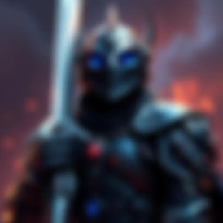 A detailed fan art of Skull Knight with a dark armor and sword, showcasing the character's fierce appearance.