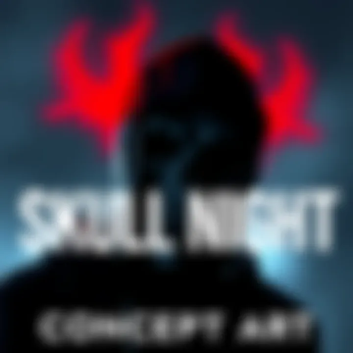 Concept art depicting Skull Night, a dark figure with a skull mask, in a shadowy setting, showcasing its original design as Femto.