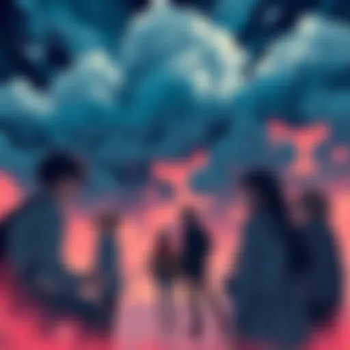 A dramatic image showing characters from Sakamoto Days engaged in a tense discussion under stormy clouds, symbolizing controversy and conflict within the fanbase.