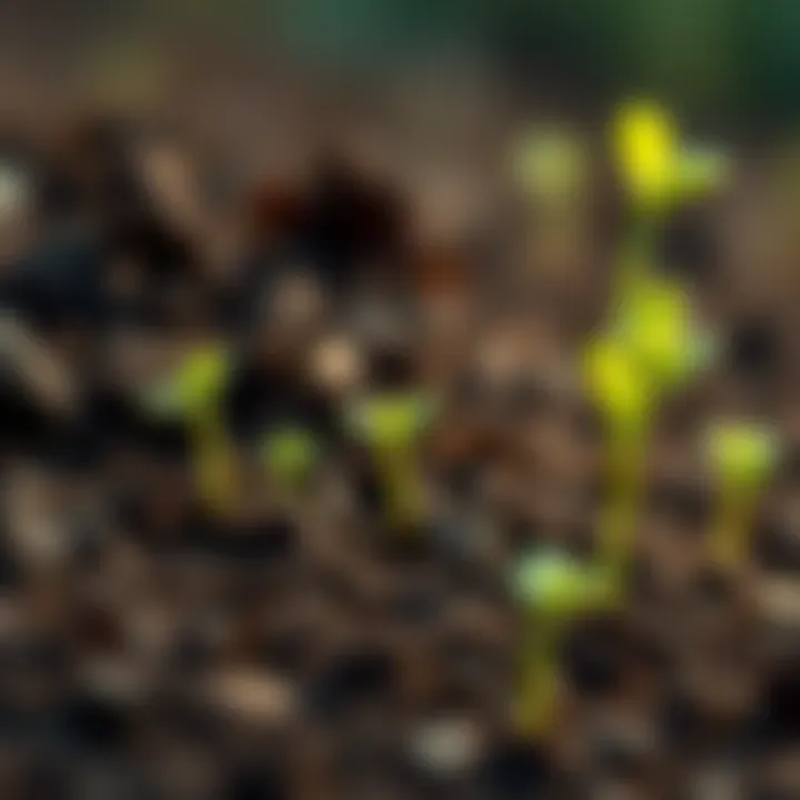 A close-up of small plants growing from soil, symbolizing how minor actions can lead to significant changes over time.