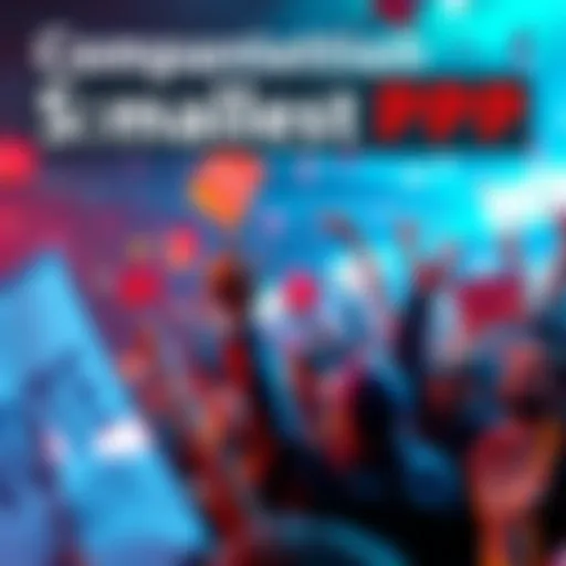 A vibrant scene showing participants rallying for votes in the smallest PP competition, highlighting their campaign efforts and excitement.