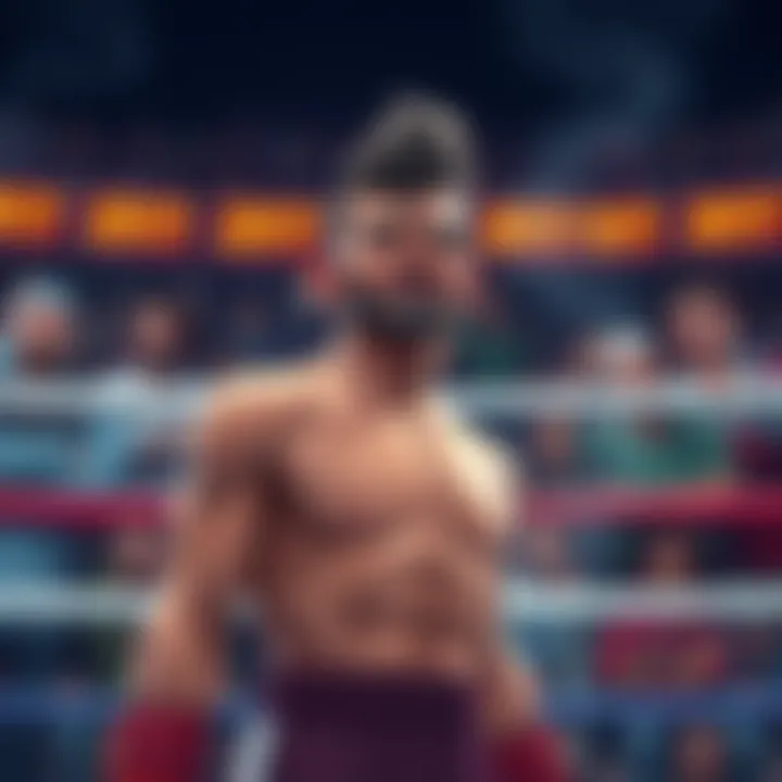 A character named Smoker stands in a boxing ring, showing signs of defeat after a fight. His expression reflects humiliation, while fans watch in the background, concerned about his future.