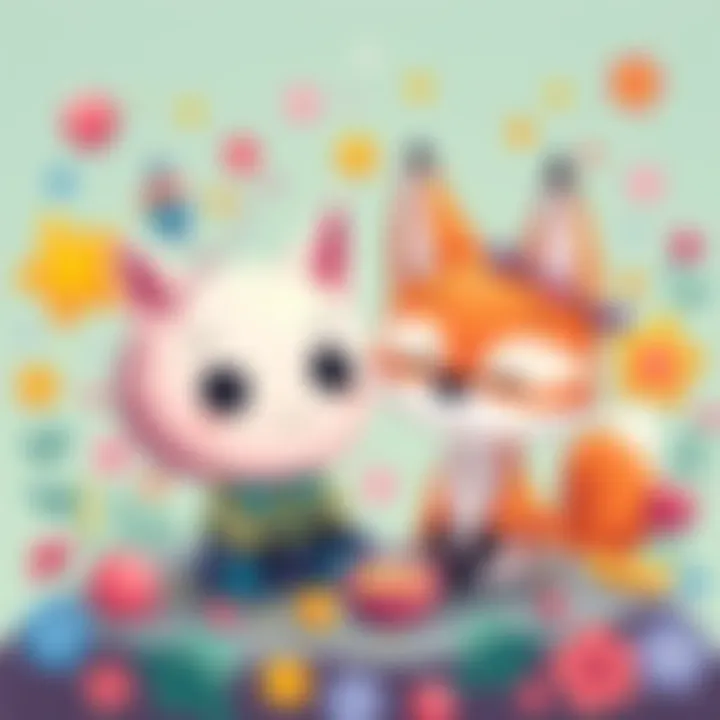 A playful illustration of Smol Brain, a cute character with a small head, and Smol Fox, a delightful fox with a friendly expression, surrounded by colorful whimsical elements.