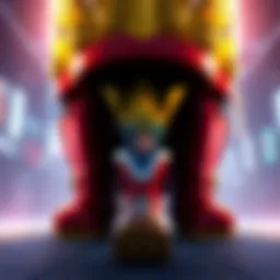 Snipe Under All Might Snipe is humorously flattened under the massive weight of All Might, looking like just a hat and boot.