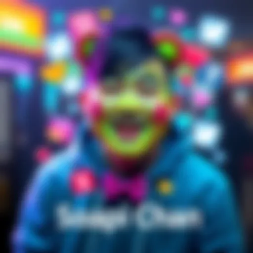 Soapi Chan Online Presence A colorful digital collage representing the online persona Soapi Chan with various social media icons and user comments around it.