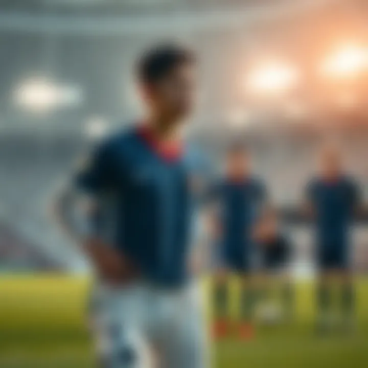 A soccer player on the field appears surprised while passing gas during a game, with teammates reacting nearby