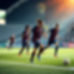 A dynamic soccer team showcasing new tactics and skills during a match, with players displaying teamwork and excitement on the field.