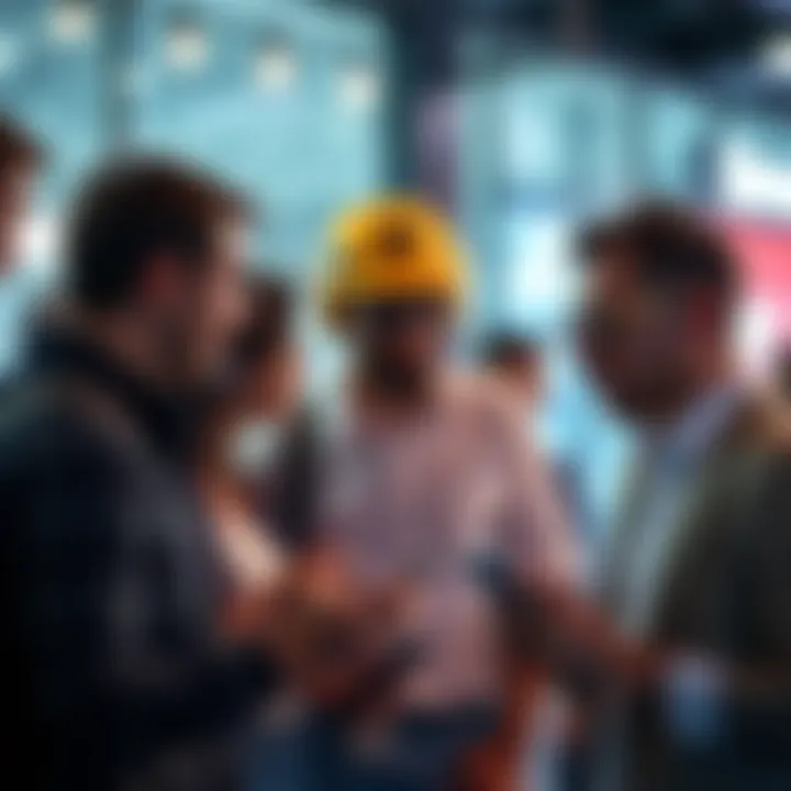A group of people arguing and using their phones to communicate, highlighting modern communication challenges.