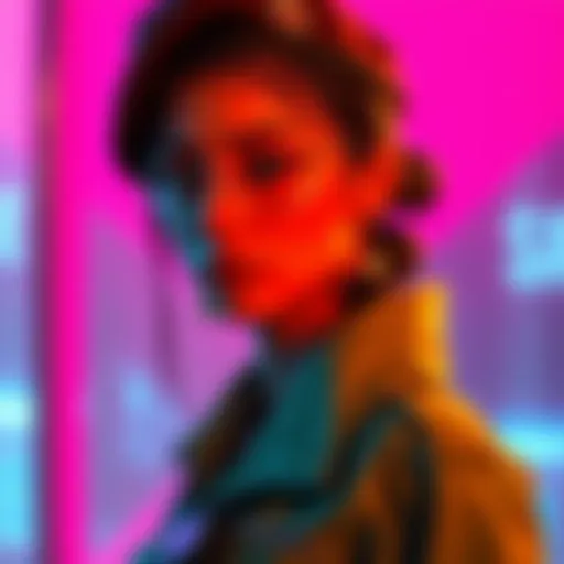 A model wearing the SOF beret and Lycoris uniform outfits, showcasing contemporary fashion designs.