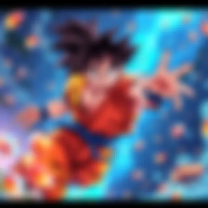 Original animated art cell featuring Son Goku from Dragon Ball in action
