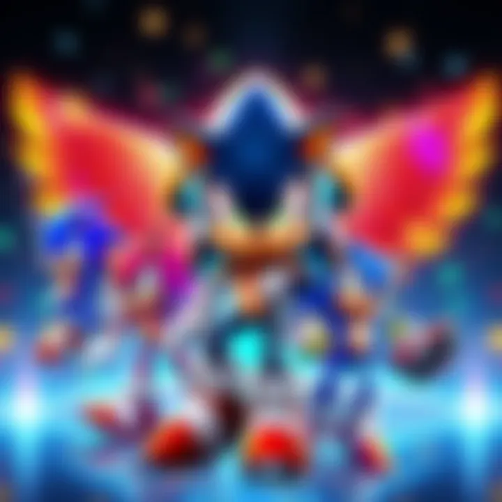 Colorful fanart showcasing Sonic the Hedgehog in various creative designs, celebrating his 35th anniversary.