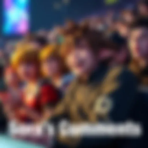 Fans laughing and reacting to Sora's funny remarks during a live event.