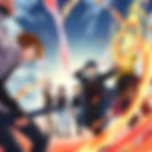 Main characters from Soul Eater depicted in a scene showing their unique abilities and styles