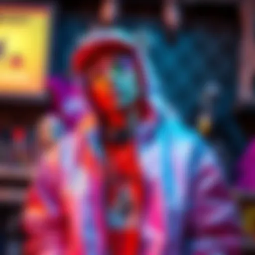 A person dressed in trendy attire representing the Soyboy culture, surrounded by merchandise related to the phenomenon, highlighting its comeback in 2026.