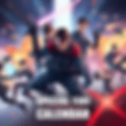 A vibrant calendar featuring characters from Special Fire Force, with artwork showcasing various heroic scenes and dynamic poses.