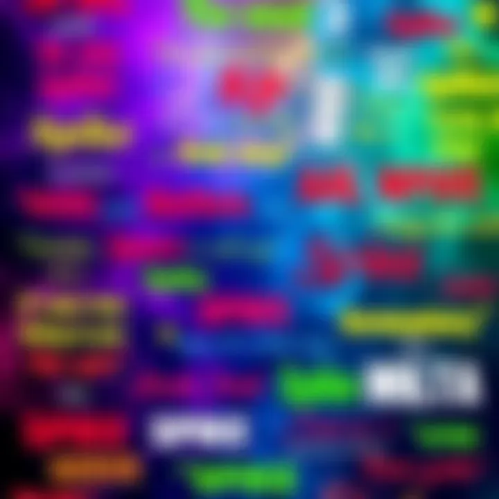 A vibrant background featuring various Spike quotes in different fonts and colors, inviting readers to connect with their personality.