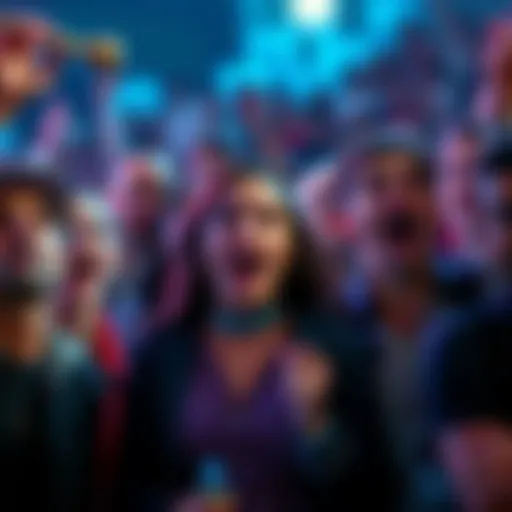 A dramatic scene showing shocked fans reacting to major story twists, with expressions of surprise and excitement, emphasizing the unexpected outcomes that changed everything.