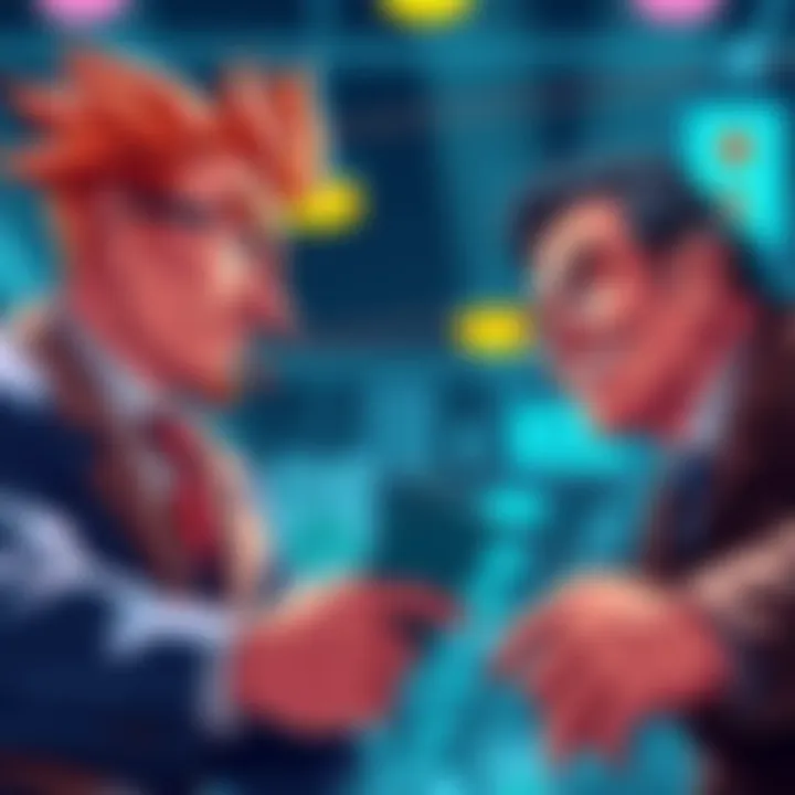 Sportacus and Yujiro face off in a business competition, showcasing their strategies and strengths